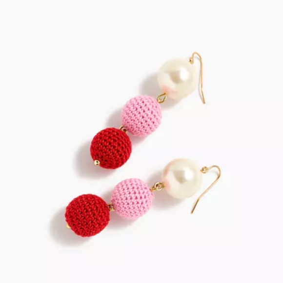 J. Crew Jewelry - J. Crew Crochet Bead And Pearl Drop Earrings NWT